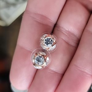 Rose gold rhinestone earrings